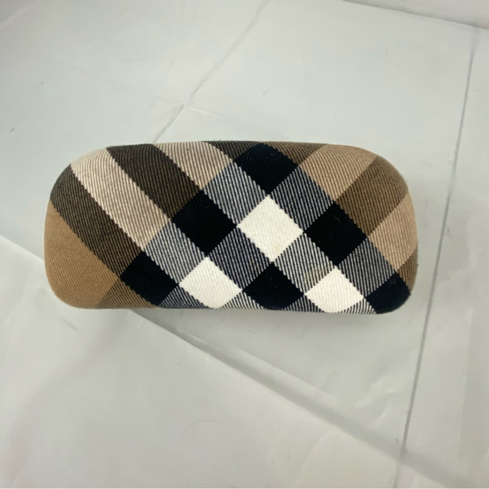 Burberry Nova Check Hard Shell Sun Glasses Eyeglass Case Plaid w/Cloth EUC - Picture 4 of 5